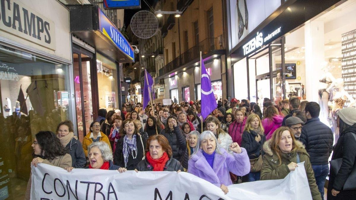Imatge d’una mobilització contra la violència masclista a Lleida. - SEGRE