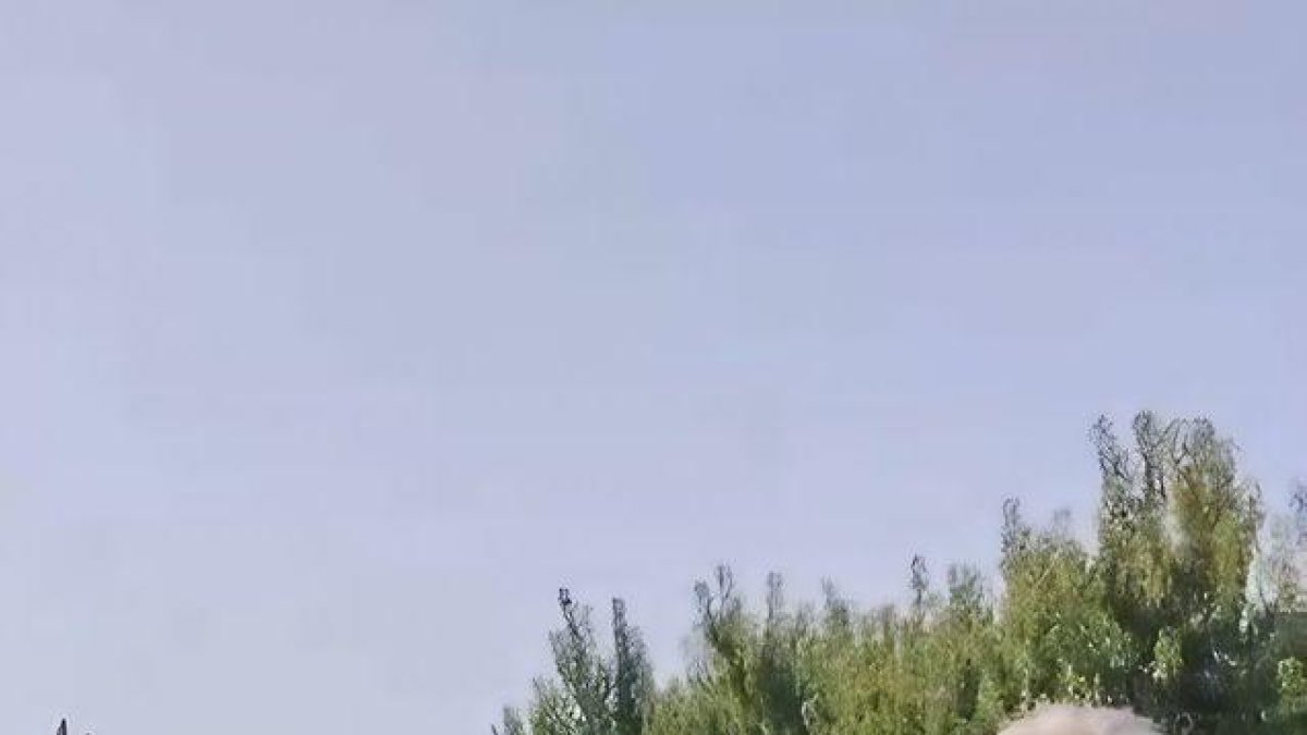 La tiktoker Lola Vale, amb el propietari de la finca.