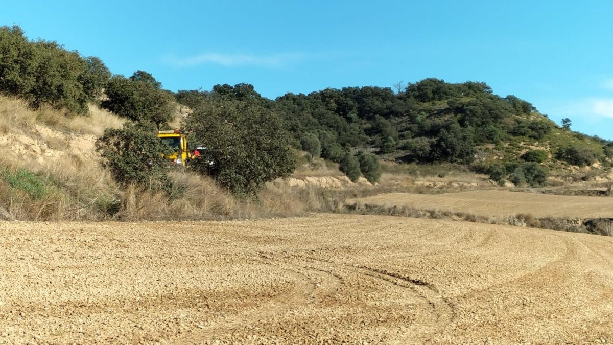 Imatge del lloc on han passat els fets, entre els termes de Cervera i Torrefeta