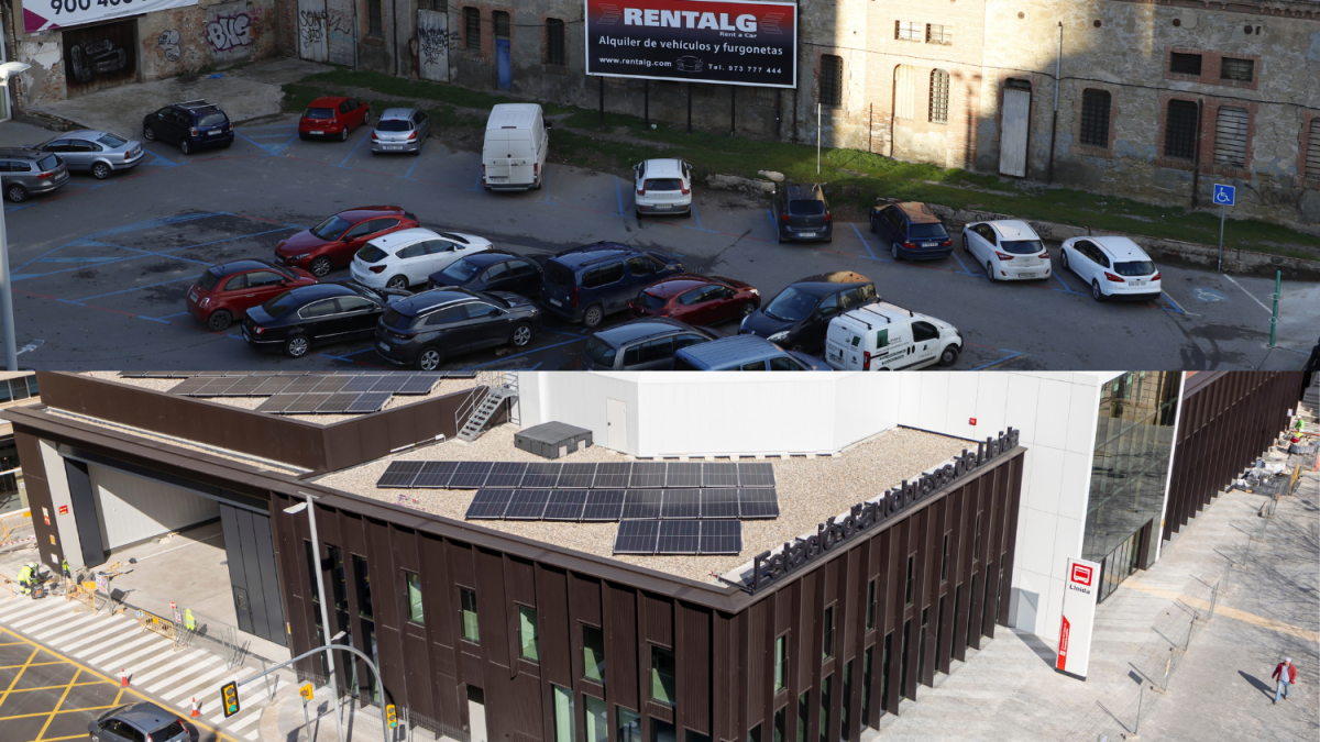 L'abans i el després de la nova estació d'autobusos de Lleida.