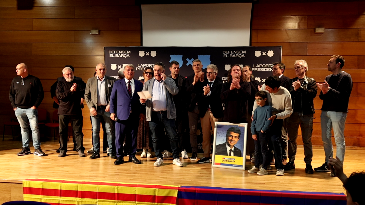 Joan Laporta en la seua visita a Mollerussa.