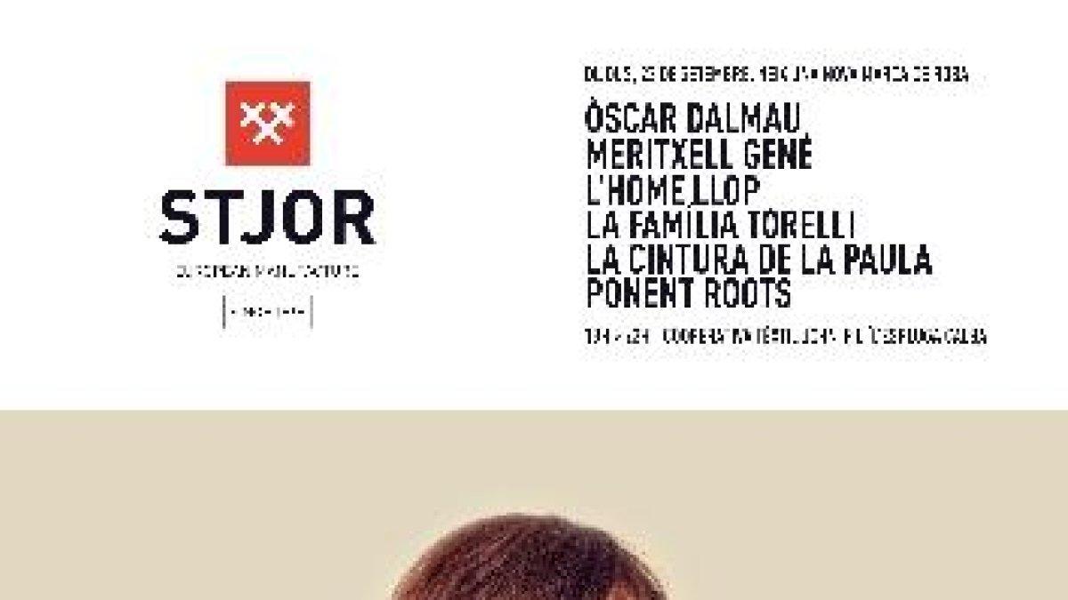 Òscar Dalmau, amb una de les creacions al cartell de la festa.