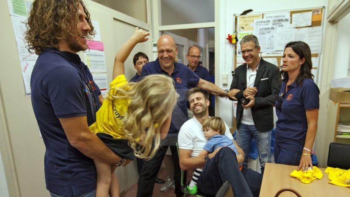 Gerard Piqué i Carles Puyol a Sant Guim de Freixenet