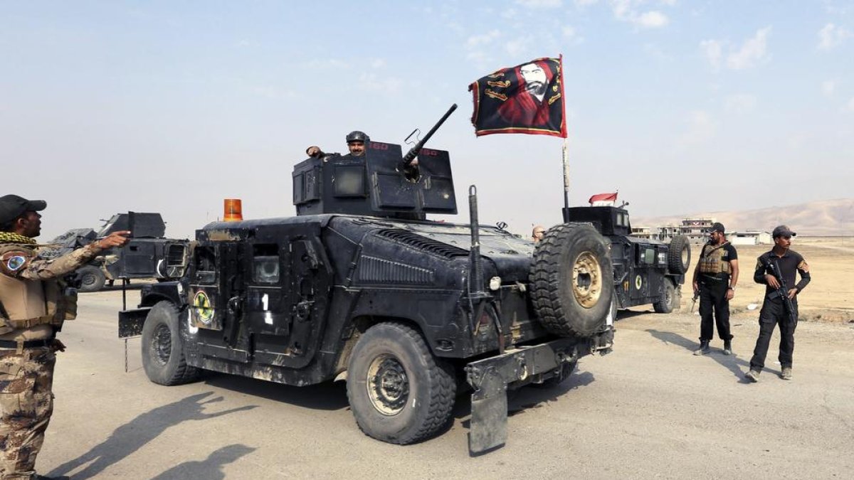 Membres de les forces iraquianes a 27 quilòmetres de Mossul el 27 d’octubre passat.