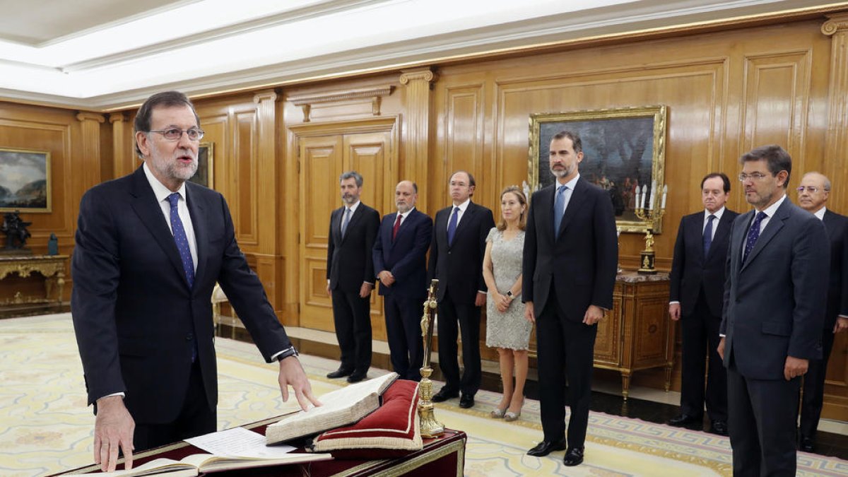 Mariano Rajoy, ahir durant el jurament com a president del Govern al palau de la Zarzuela.
