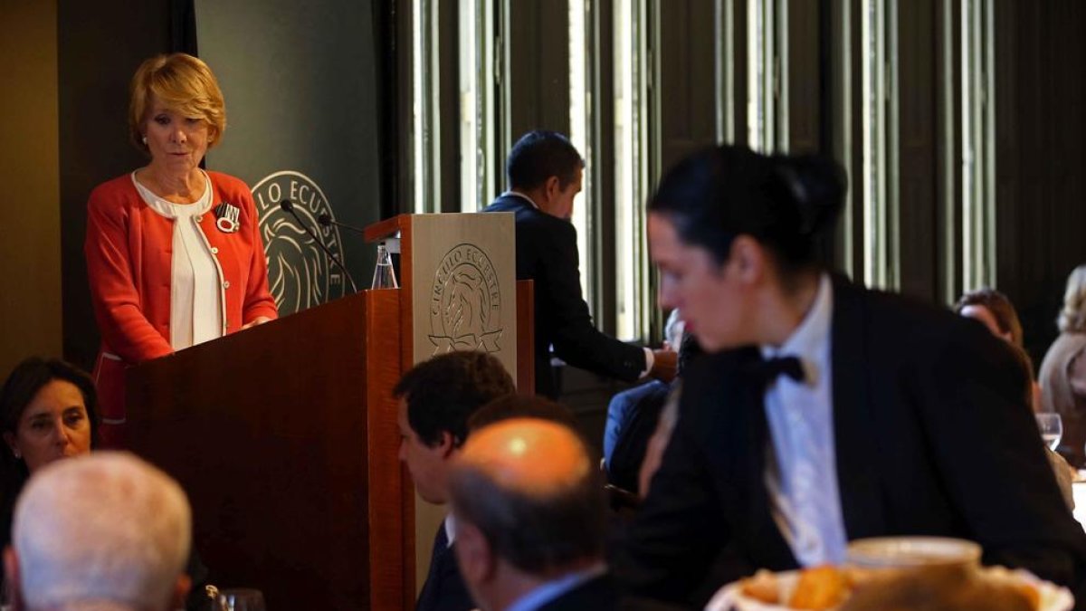 Aguirre, ayer en el Círculo Ecuestre de Barcelona.