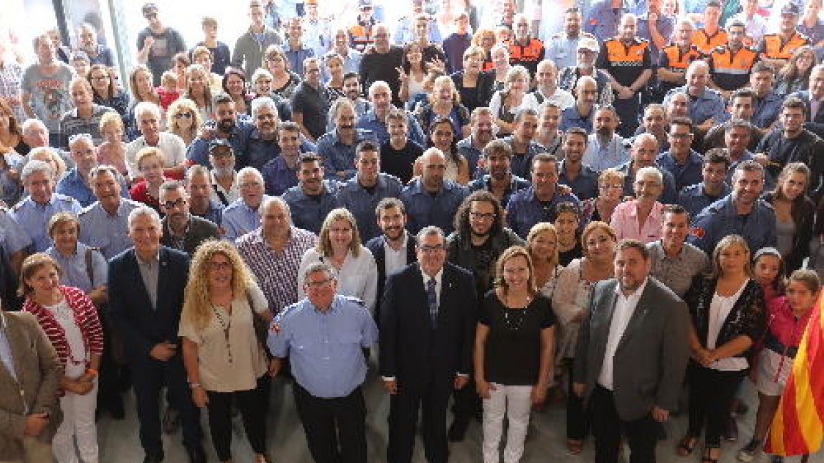 Junqueras, ahir al Parc de Bombers de Sant Vicenç dels Horts.