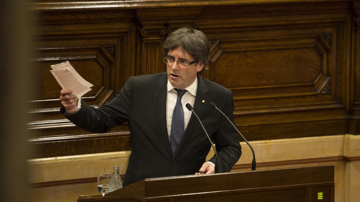Carles Puigdemont va dedicar bona part dels 105 minuts del discurs a l’economia i aspectes socials.