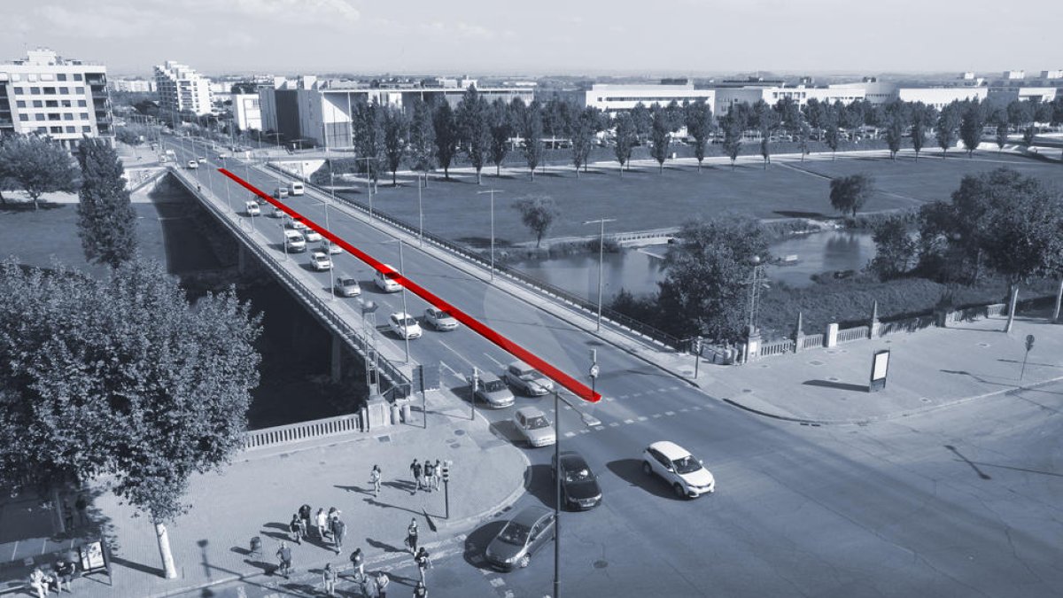 El pont Universitat 'perdrà' la mitjana per incloure carril bici a la calçada cap a Cappont