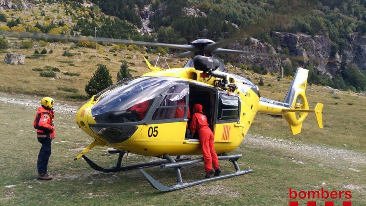 Imatge del rescat d’ahir a la Vall de Boí.