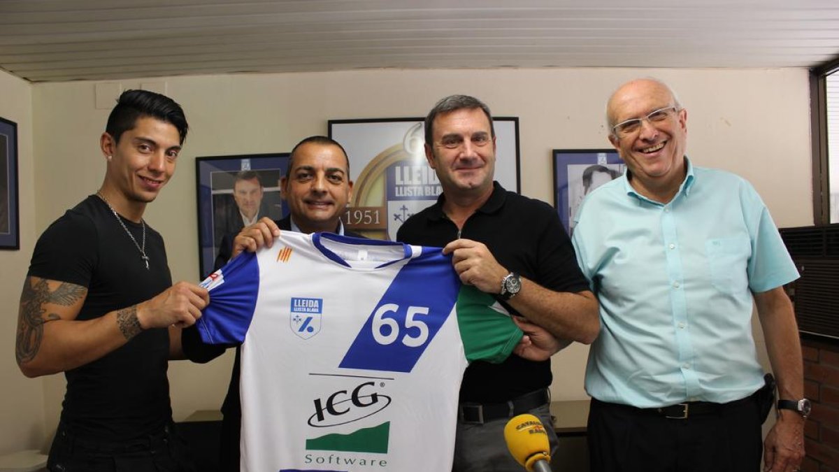 Darío Giménez, Berenguer Pla, Enric Duch i Jordi Carbonell, ahir a la firma del conveni amb ICG.