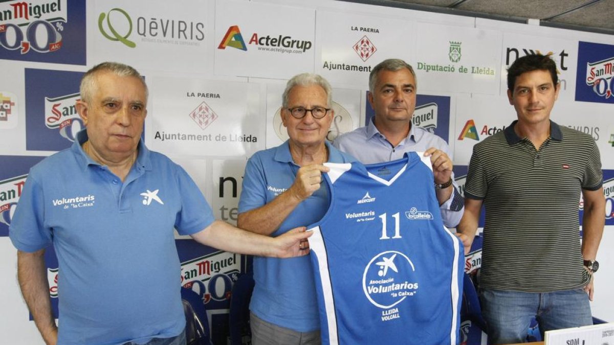 Arqués, Molías, Albert Aliaga i Álvaro Terreros, ahir durant la presentació de l’equip