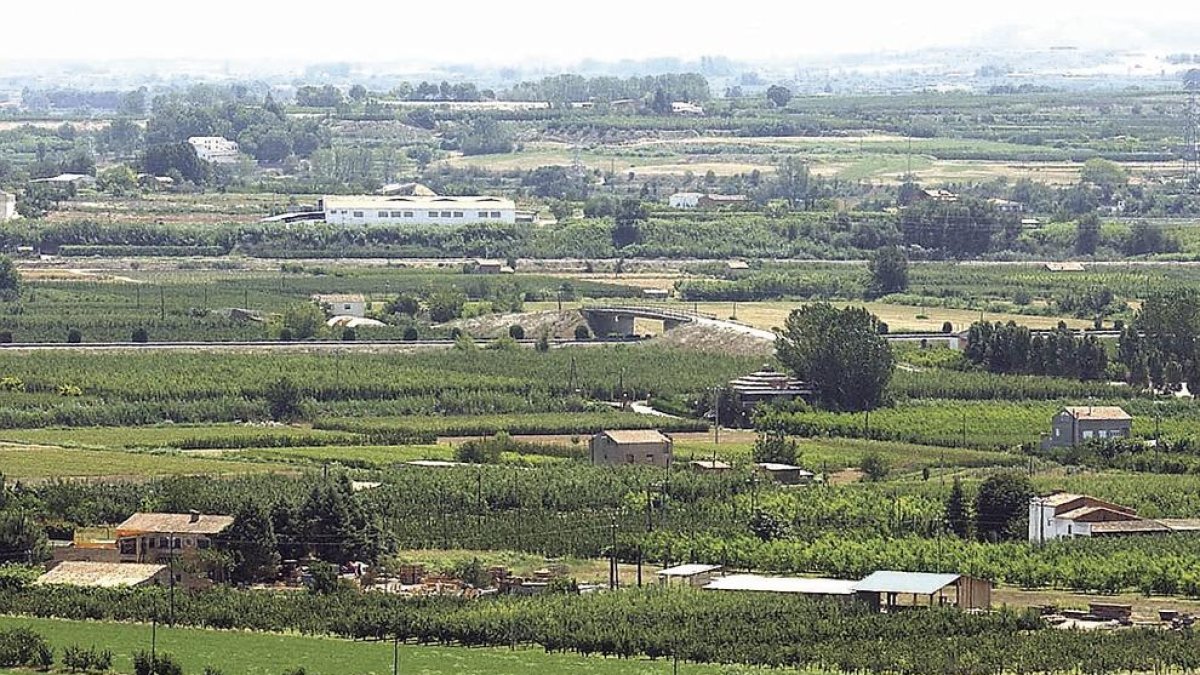 Vista aèria d’una de les partides que conformen l’Horta de Lleida.