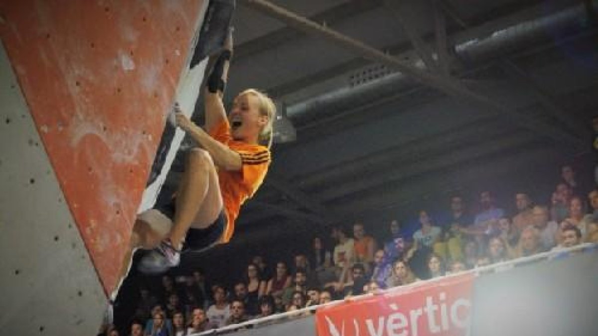 Mari Alarcón durant la competició disputada a Barcelona en què es va alçar amb el títol espanyol.