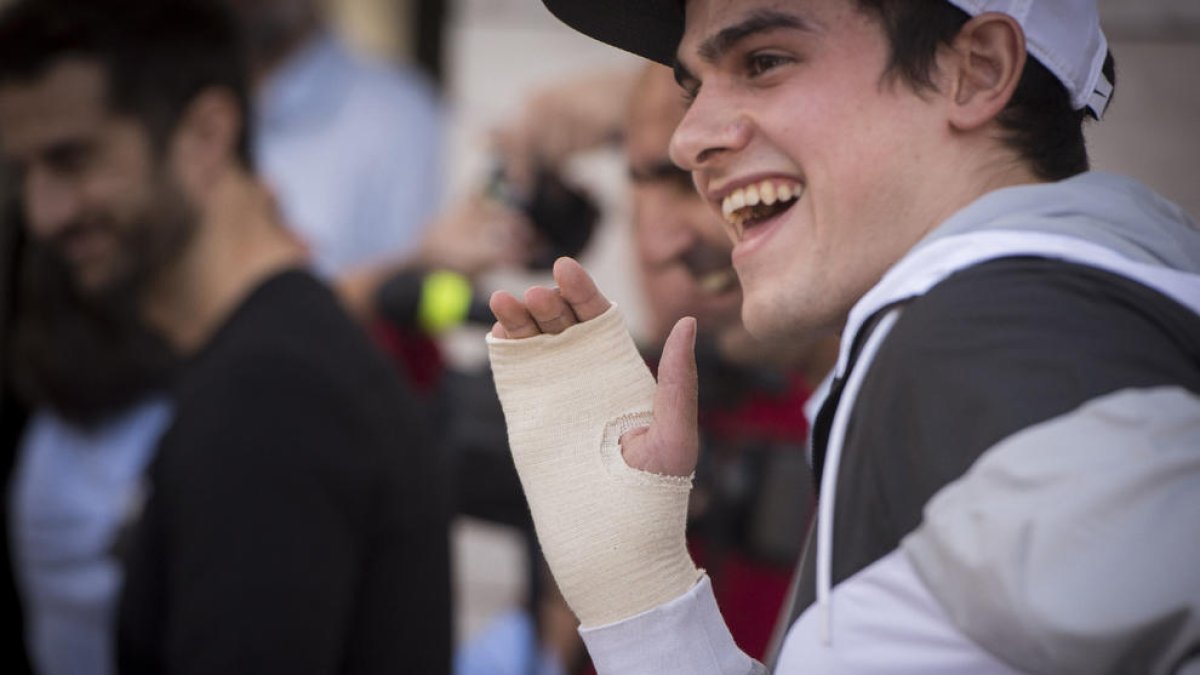 Hortelano va reaparèixer ahir després de l’accident.