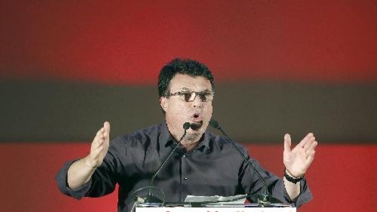 El coordinador general d’EUiA, Joan Josep Nuet, a l’assemblea.