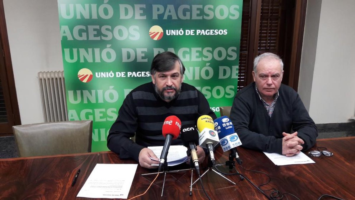 Joan Caball i Santi Querol, ahir a la presentació de la marxa.