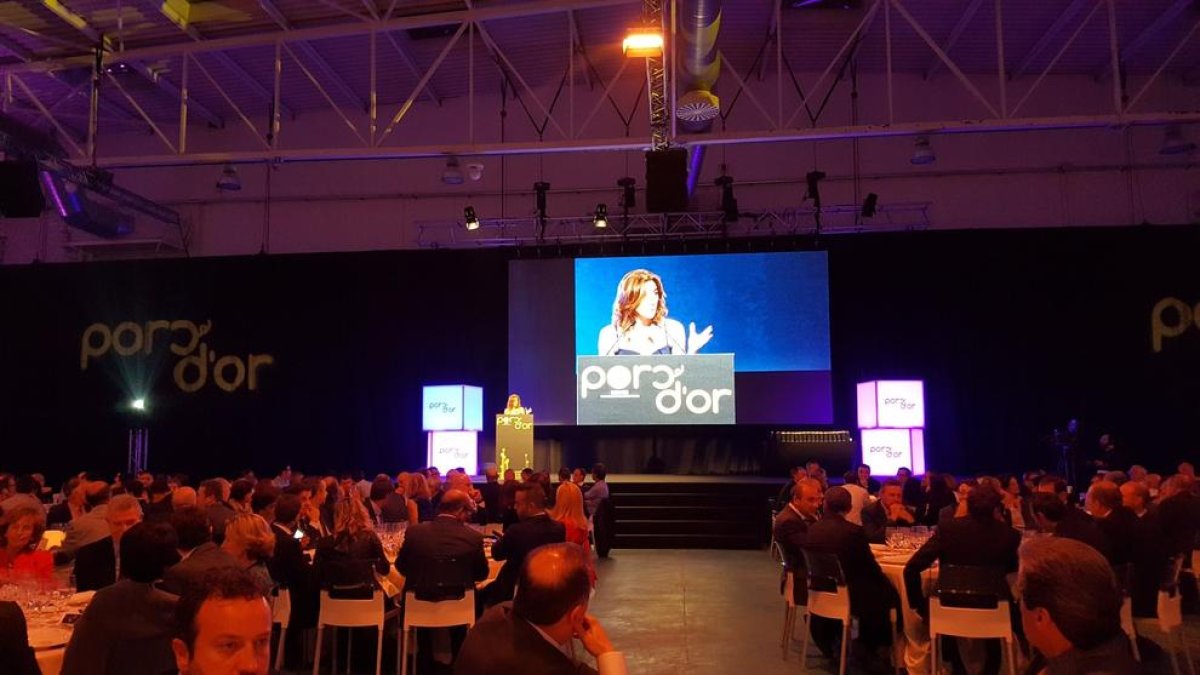 Un moment de la gala de l’entrega dels premis Porc d’Or ahir a la nit a Vic.
