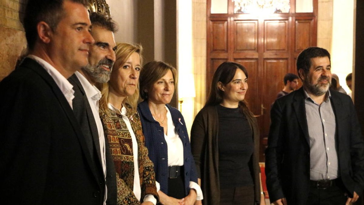 Forcadell con las entidades soberanistas, el pasado 19 de octubre.