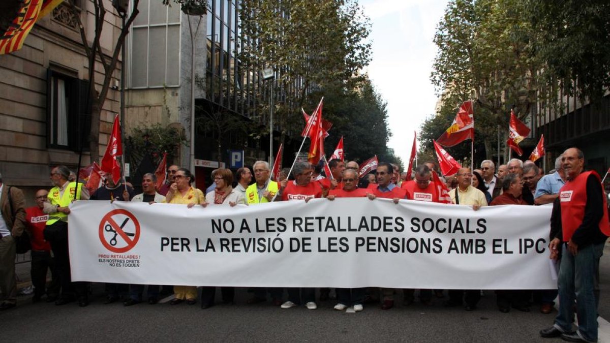 Imatge d’arxiu d’una manifestació en defensa de les pensions públiques.
