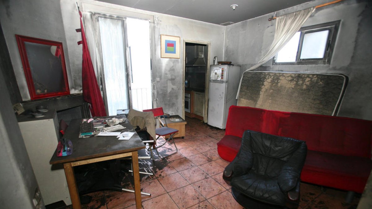 Estado en el que quedó la vivienda donde falleció la anciana.