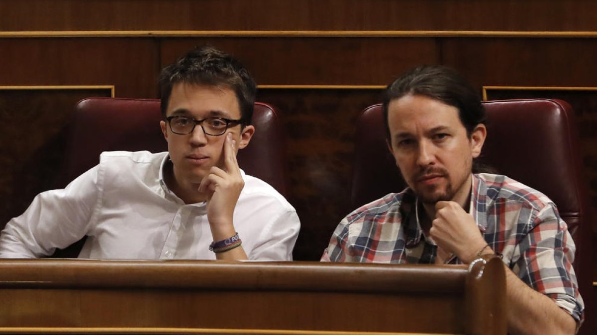 Imatge d’arxiu d’Iñigo Errejón i Pablo Iglesias.