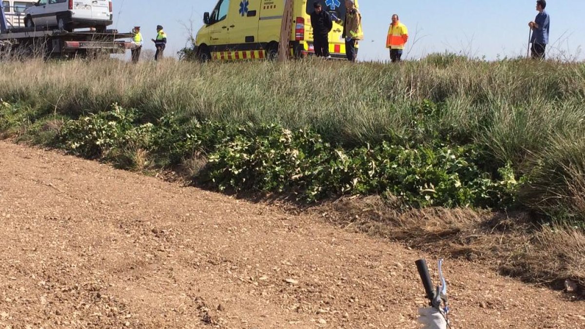 Imatge d’arxiu de l’accident mortal de Vilanova de Bellpuig del mes d’abril passat.