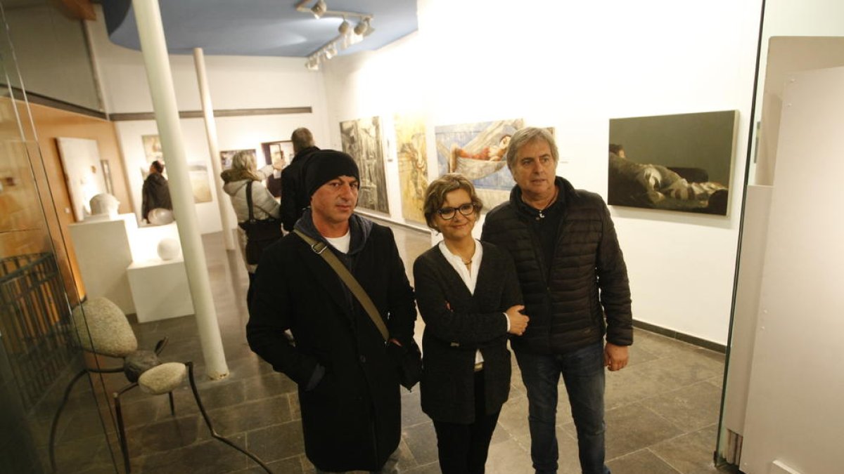 Gregorio Iglesias, Mercè Humedas y Joan Manel Pajares, tres de los artistas de la muestra colectiva.