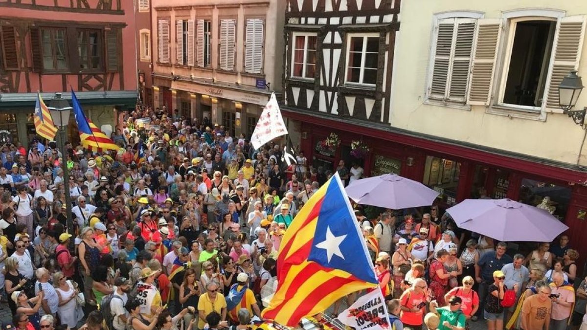 Manifestación independentista en Estrasburgo