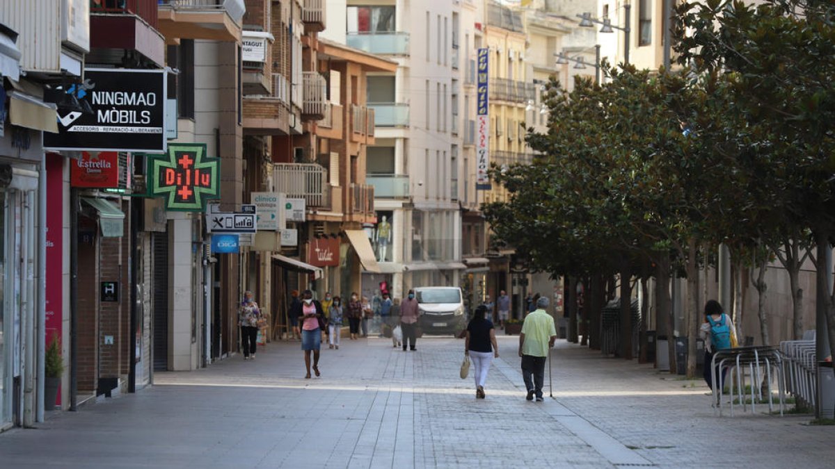 El Eix Comercial de Lleida durante el confinamiento por la covid