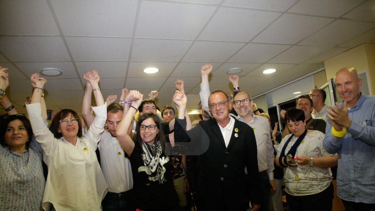 Eufòria a la seu d'ERC de Lleida