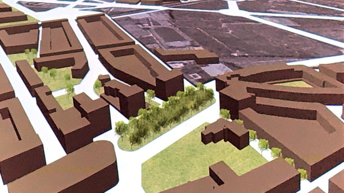 La rambla que prevé el POUM en la avenida Flix.