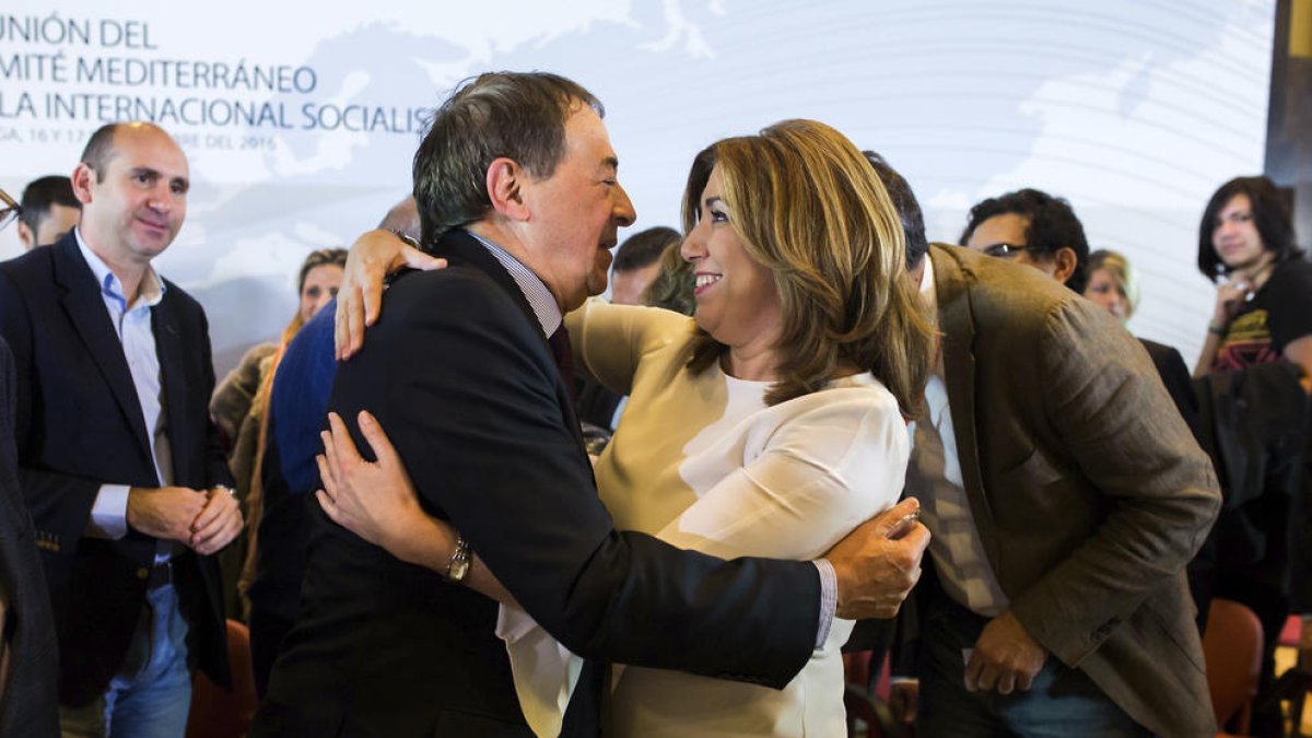 Susana Díaz i el secretari general de la Internacional Socialista.