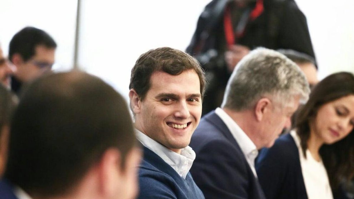 Rivera en la reunió del consell general de Ciutadans.