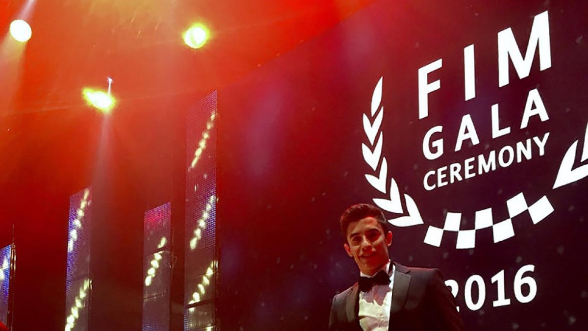 Marc Màrquez, ayer en la Gala de la FIM.