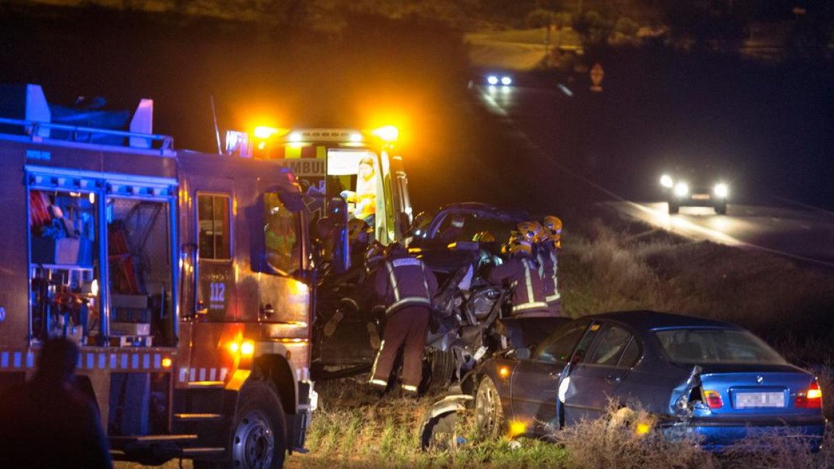Imatge d’un accident mortal el passat mes de febrer a la carretera L-310 a Concabella, a la Segarra.