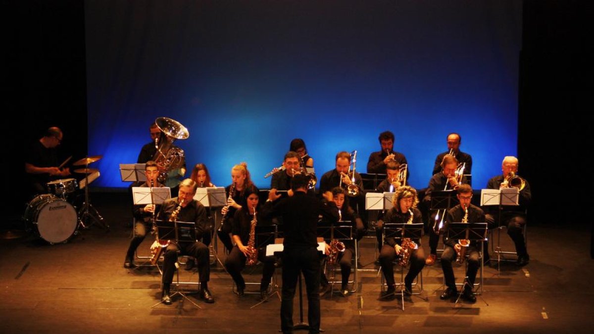 La Banda Municipal de Bellpuig, una de las formaciones que actuó ayer en el concierto de Santa Cecília.
