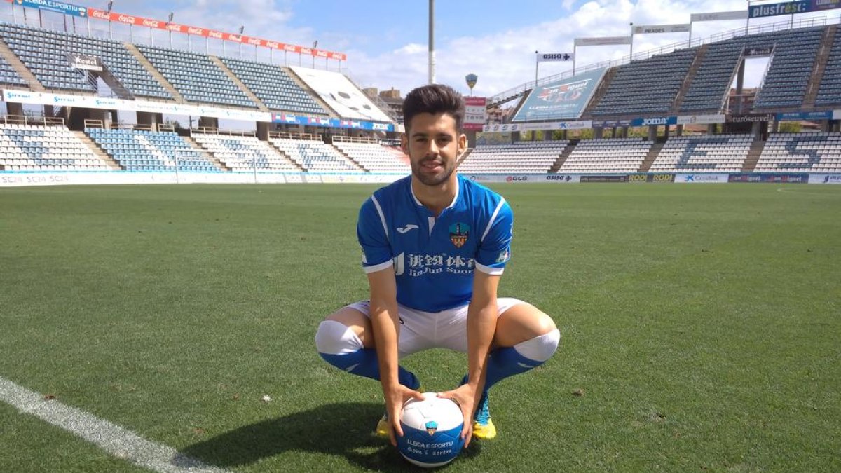 Iván Agudo, ayer en el césped del Camp d’Esports, donde ya ha marcado dos goles.