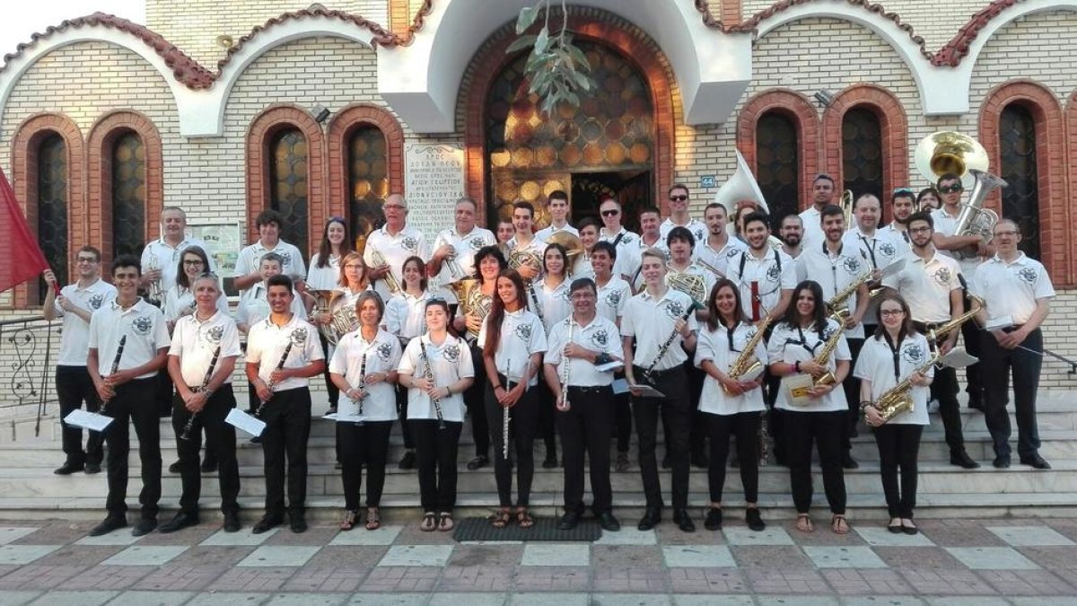 La Banda Municipal de Lleida, la semana pasada en Tesalónica.
