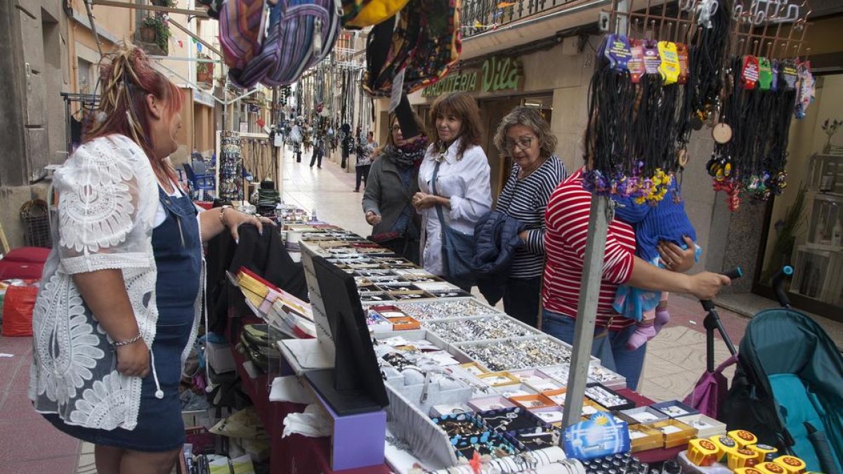 Una de las paradas que estaban instaladas por la tarde en Cervera.