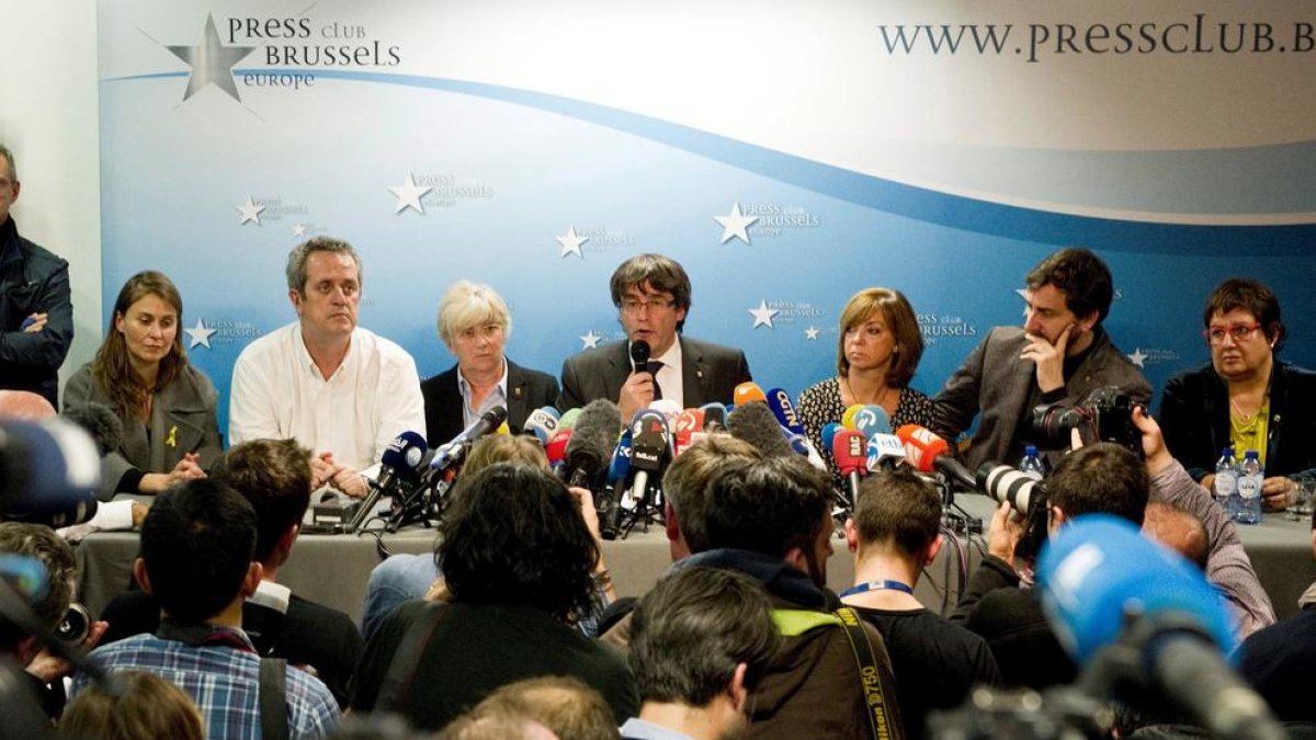 Serret en su última aparición pública en Bruselas.