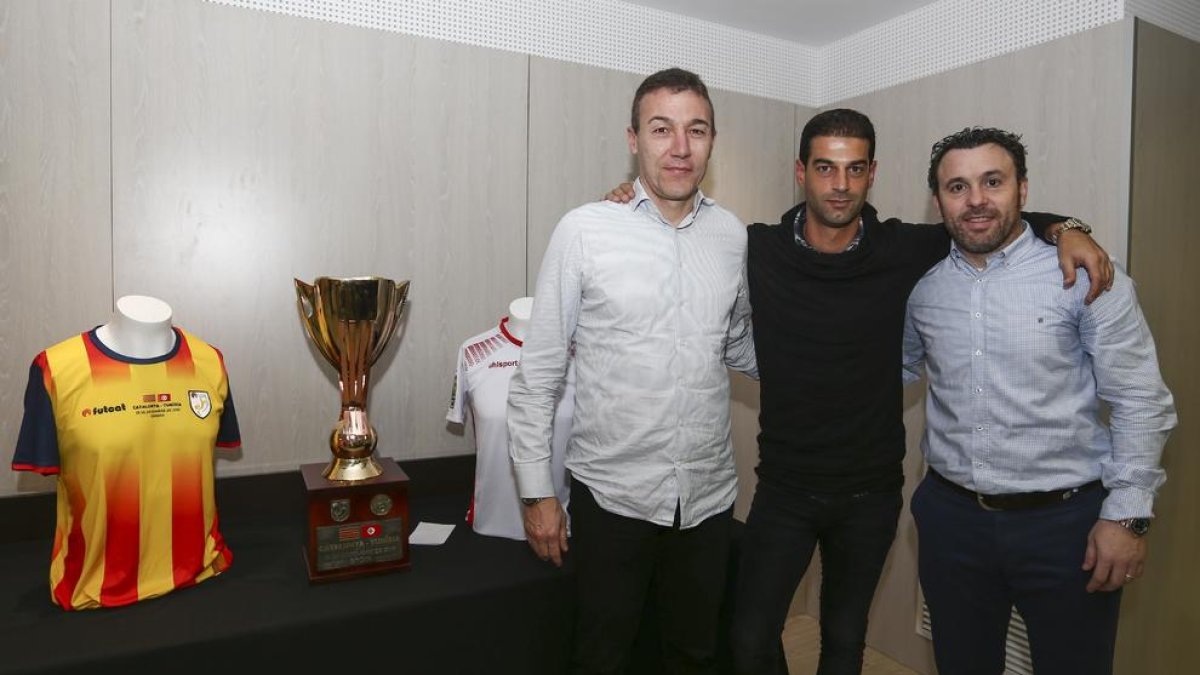 Xavi Aguado, Gerard López y Sergio González, el cuerpo técnico de la Selecció de Catalunya.