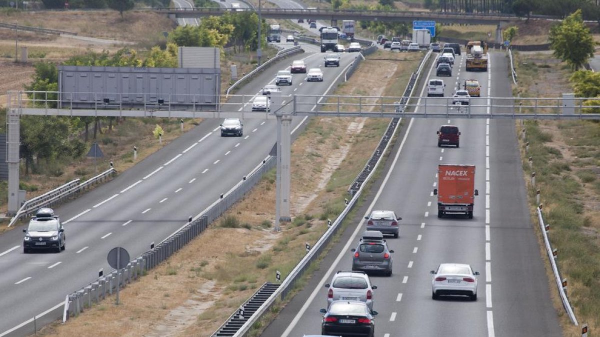 Imatge de la zona en la qual està instal·lat el radar per trams que comença a multar demà.