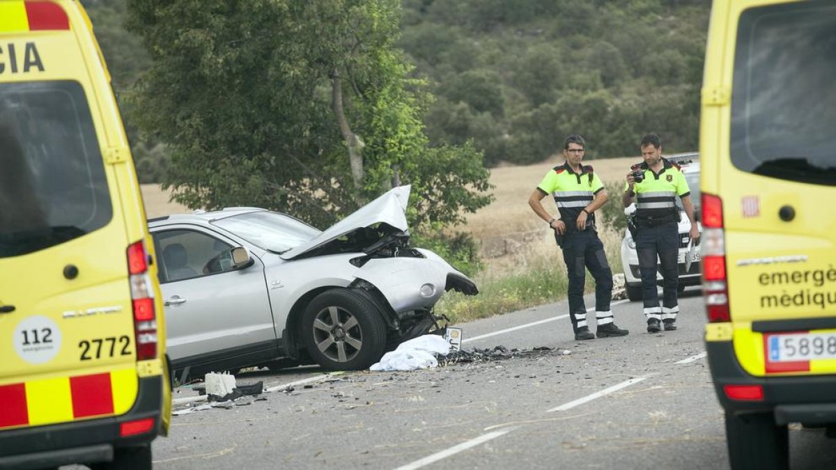 El lloc del xoc mortal, al municipi d'Oliola.