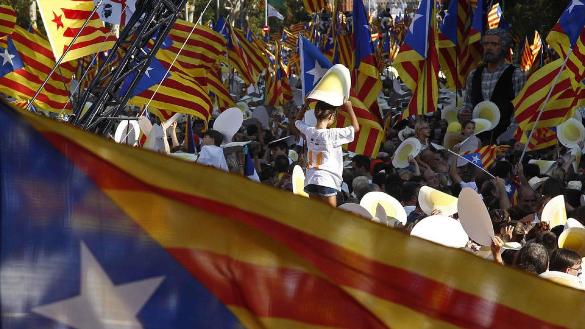 Un momento de la manifestación independentista de la pasada Diada en Barcelona.