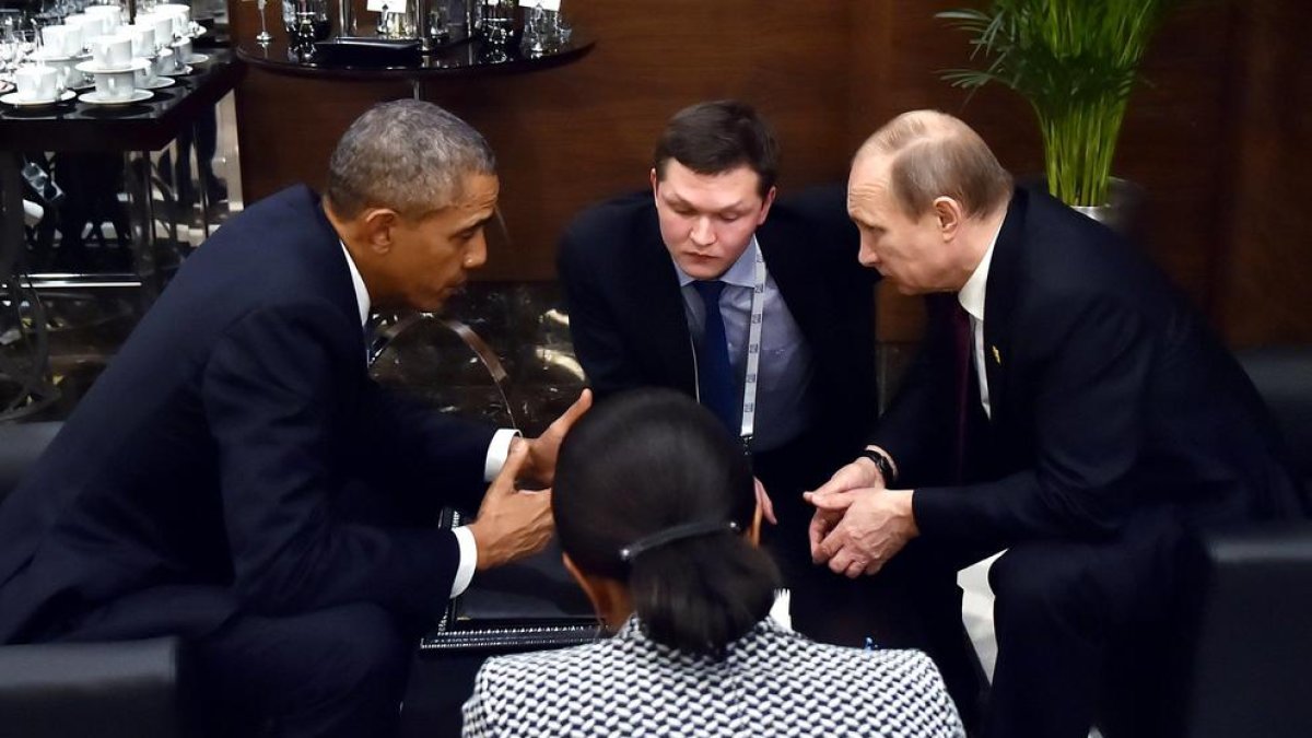 Obama i Putin, en una trobada a l’Assemblea de l’ONU, a Nova York, el setembre del 2015.