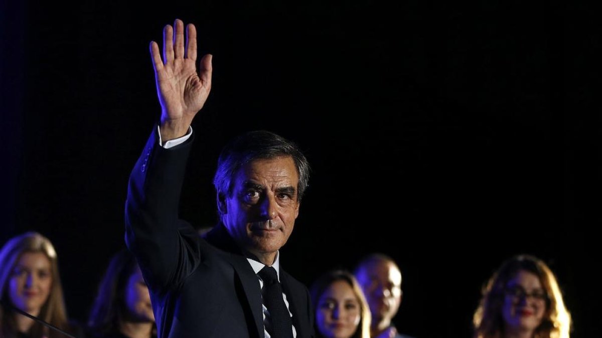Fillon, durante un acto electoral celebrado el jueves en Nimes.