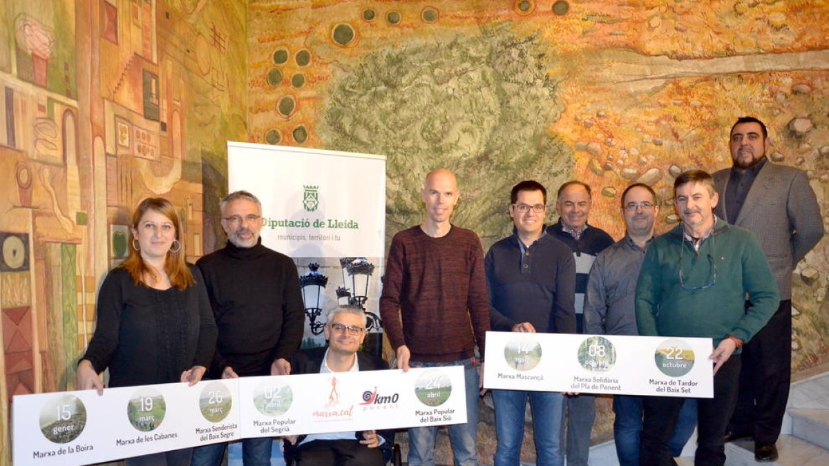 El circuito Marxa.cat se presentó ayer en la Diputación con sus organizadores.
