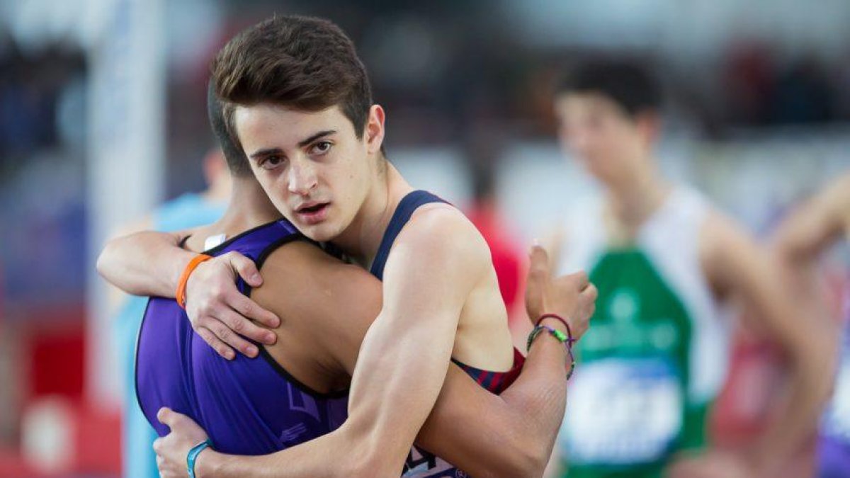Aleix Porras, tras acabar una prueba en el Campeonato de España juvenil en Salamanca el año pasado.