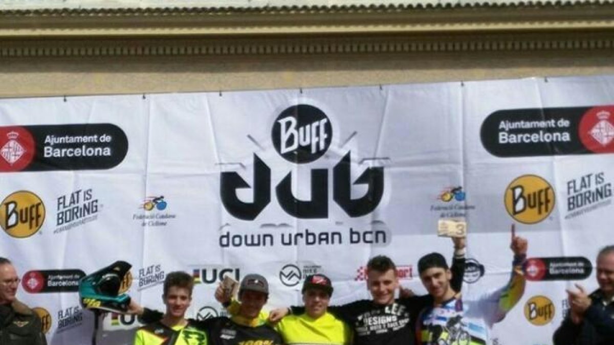 El podio de la prueba barcelonesa.